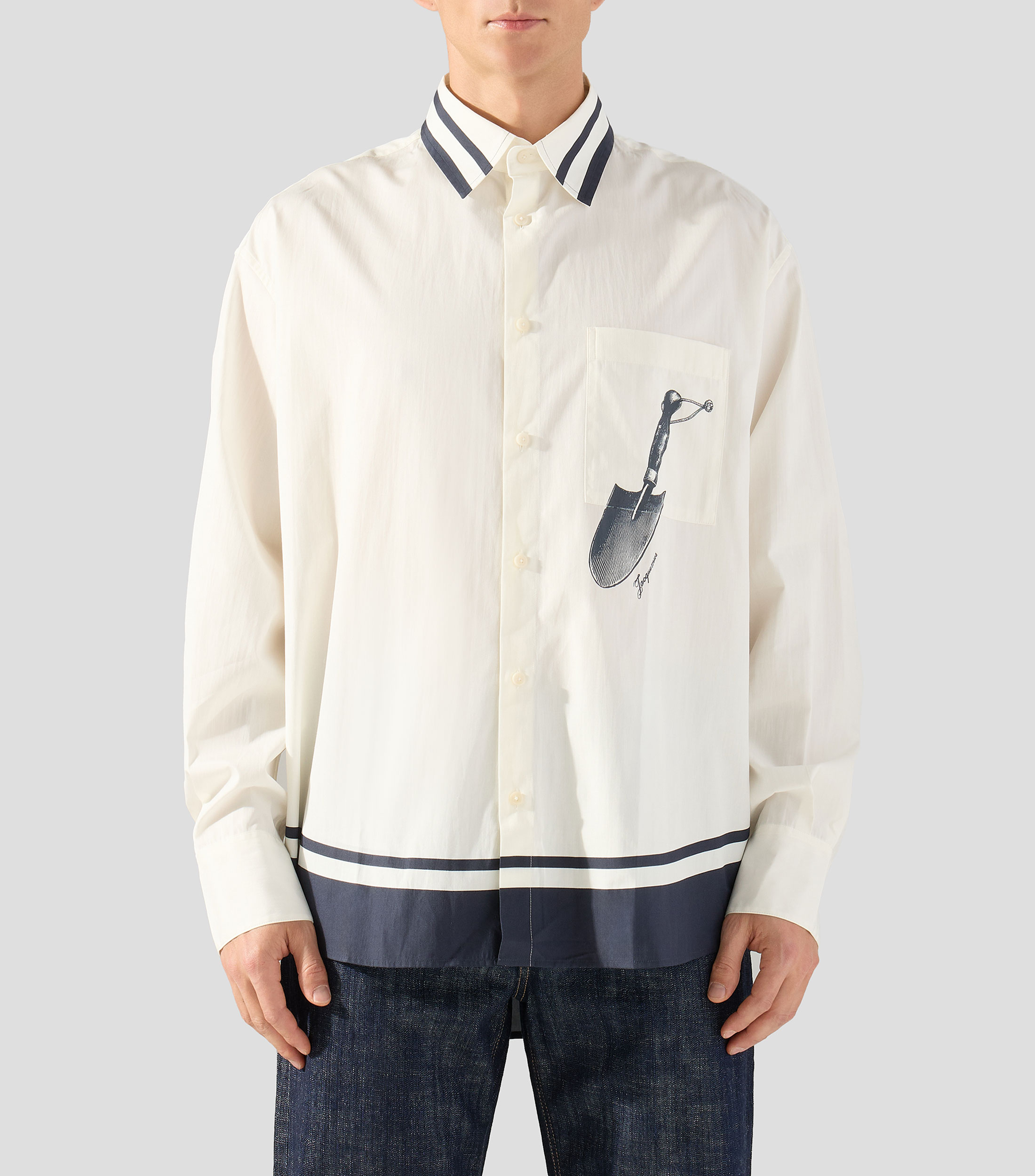 Camisa estampada con manga larga Hombre